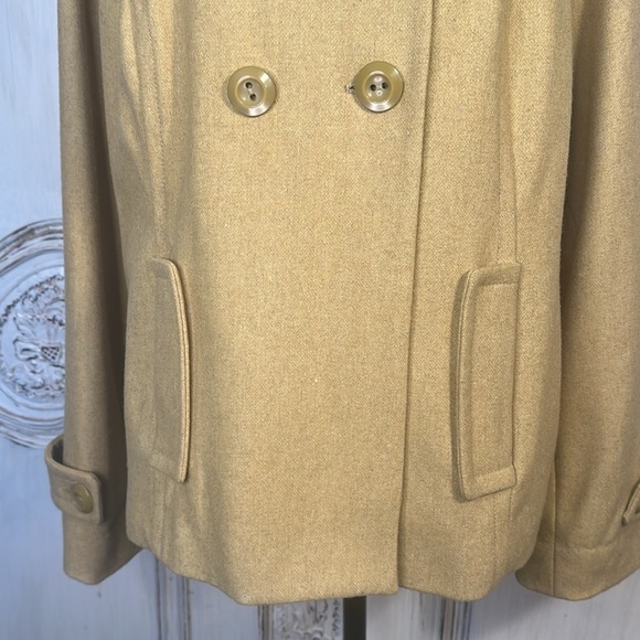 Mossimo Wool Blend Collarless Double Breasted Dusty Mustard Jacket Size XXL - Picture 5 of 15